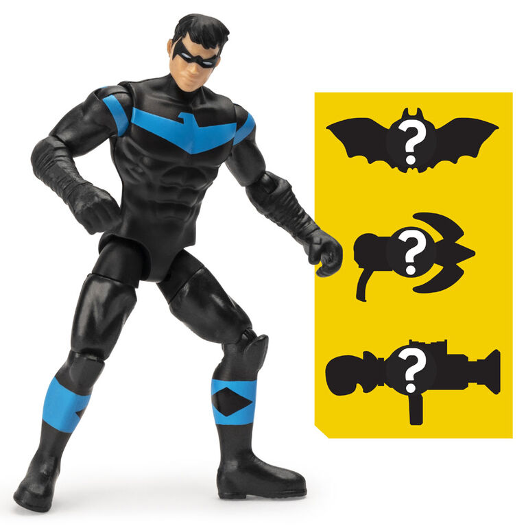 Batman 4-Inch Nightwing Action Figure with 3 Mystery Accessories, Mission 1