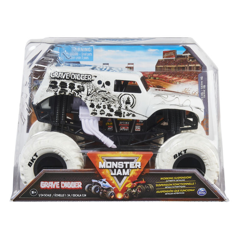 Monster Jam, Official Grave Digger Monster Truck, Collector Die-Cast Vehicle, 1:24 Scale (Purple)