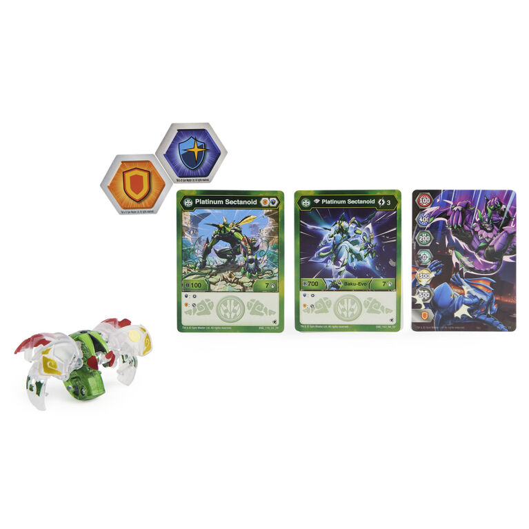 Bakugan Evolutions, Sectonoid (Diamond), Platinum Series True Metal  Bakugan, BakuCores and Character Card