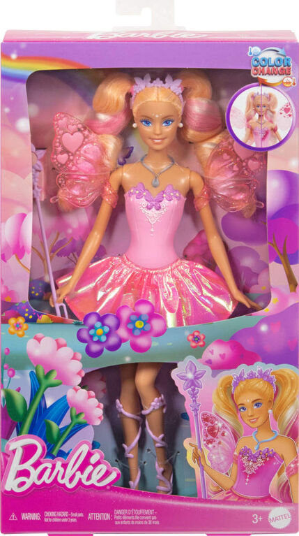 Barbie Fantasy Fairy Doll with ColorChange Wings and Outfit, Includes Toy Wand with Sponge & Fashion Accessories