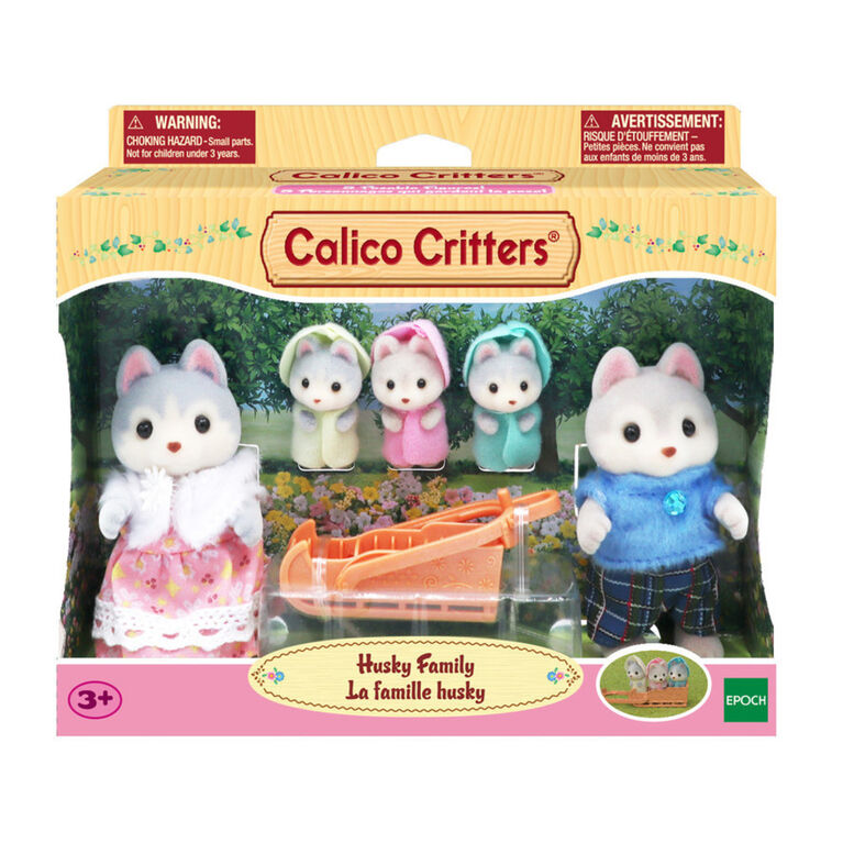 Calico Critters Husky Family, ensemble de 5 figurines de poupée à collectionner