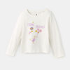t-shirt imprimé à manches longues, 12-18m - blanc