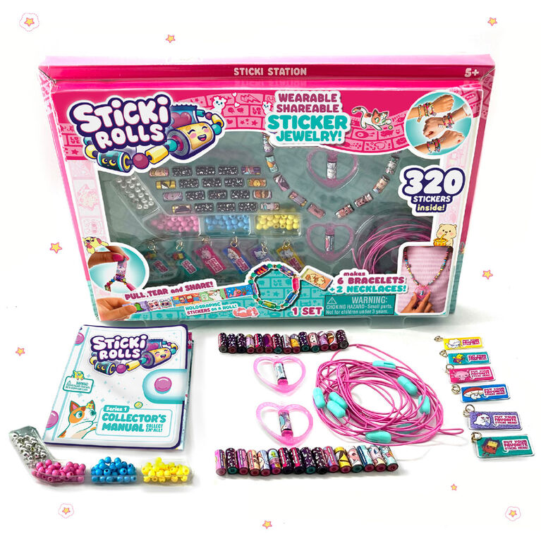 Sticki Rolls - Wearable Shareable Sticker Jewelry - Sticki Station Kit