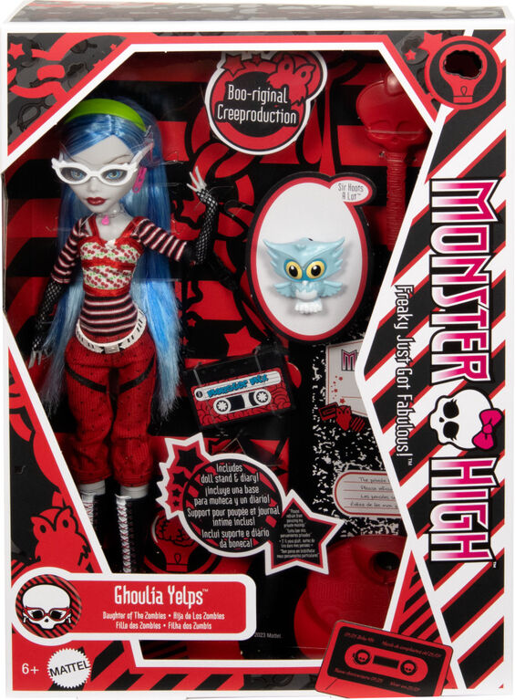 Poupée ​Boo-riginal Creeproduction Monster High, reproduction de Ghoulia Yelps de collection avec support pour poupée, journal intime et hibou de compagnie Hulule