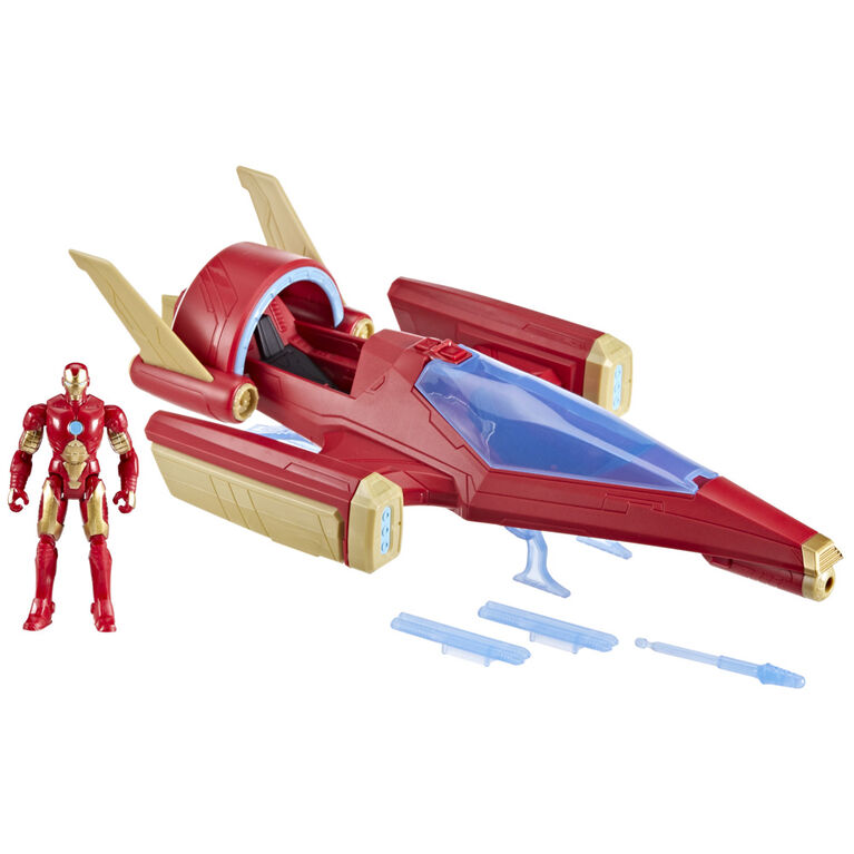 Avengers Epic Hero Series Iron Man Repulsor Blast Battle Jet 4 Inch Iron-Man Action Figure 2-Pack & Gear
