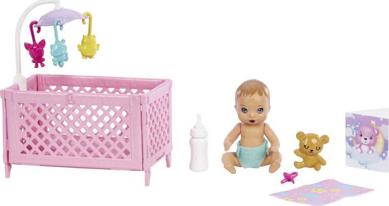 ​Barbie Skipper Babysitters Playset with Skipper Doll, Baby Doll with Sleepy Eyes, Crib and Accessories