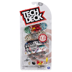 Tech Deck, Coffret de 4 fingerboards Ultra DLX Fingerboard, Element Skateboards, Mini-skateboards &agrave; collectionner et personnaliser