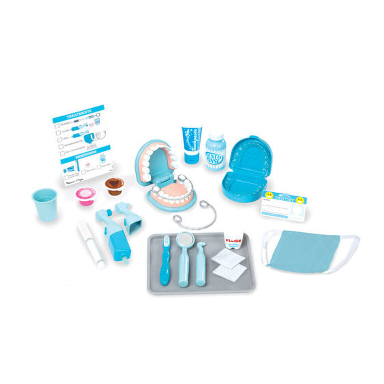 Melissa et Doug Kit de jeu de dentiste super-sourire avec dentier et  accessoires dentaires