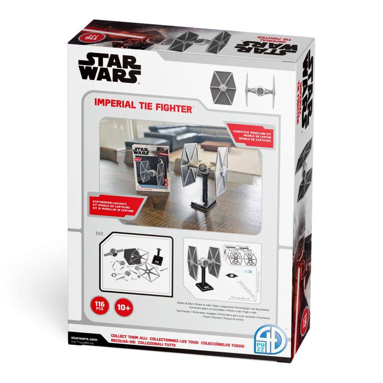 4D Build, Star Wars Tie Fighter/LN, 3D Paper Model Kit, 116 Piece Paper Model Kit