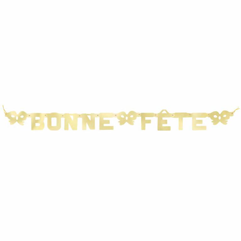 Gold Deluxe Bonne Fete Jointed Banner - French Edition