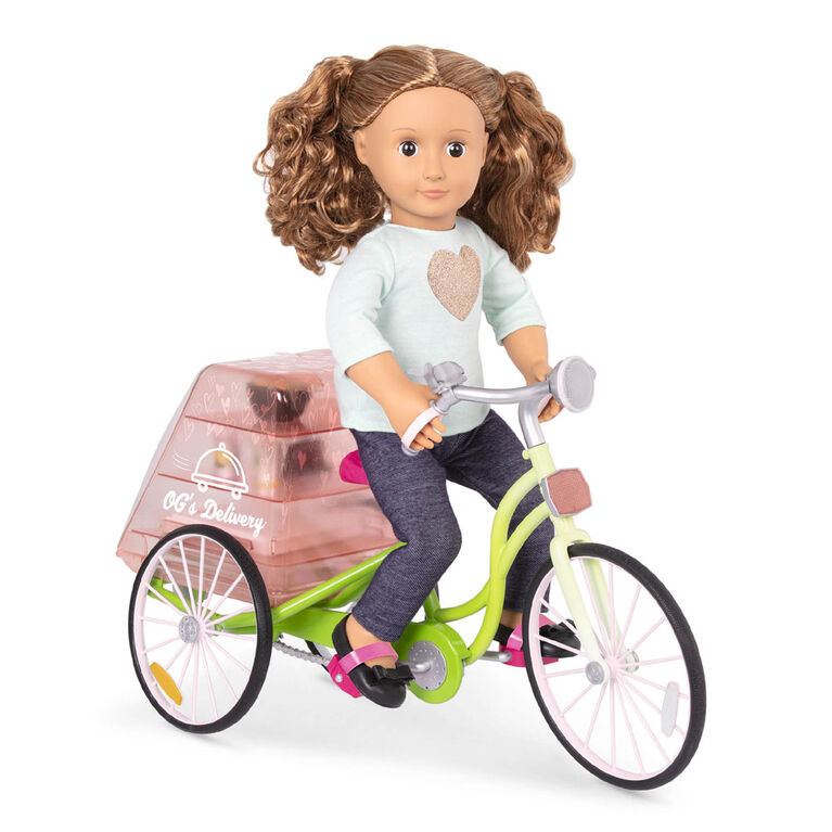 Ensemble Vélo et aliments-jouets pour poupée 46 cm, Delivery Bike, Our Generation