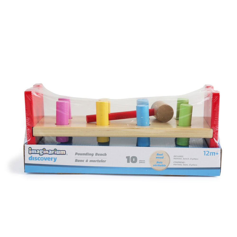 Toys R us Pounding Bench Toy Imaginarum Multi Color Wood Toy Joy Share w Mallet 