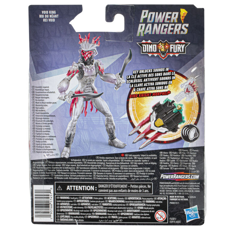 Power Rangers Dino Fury Void King Action Figure Toy with Dino Fury Key
