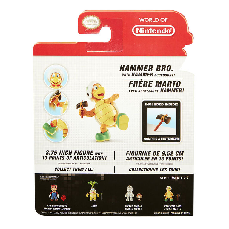 World of Nintendo 4" Figures Hammer Bros. with Hammer