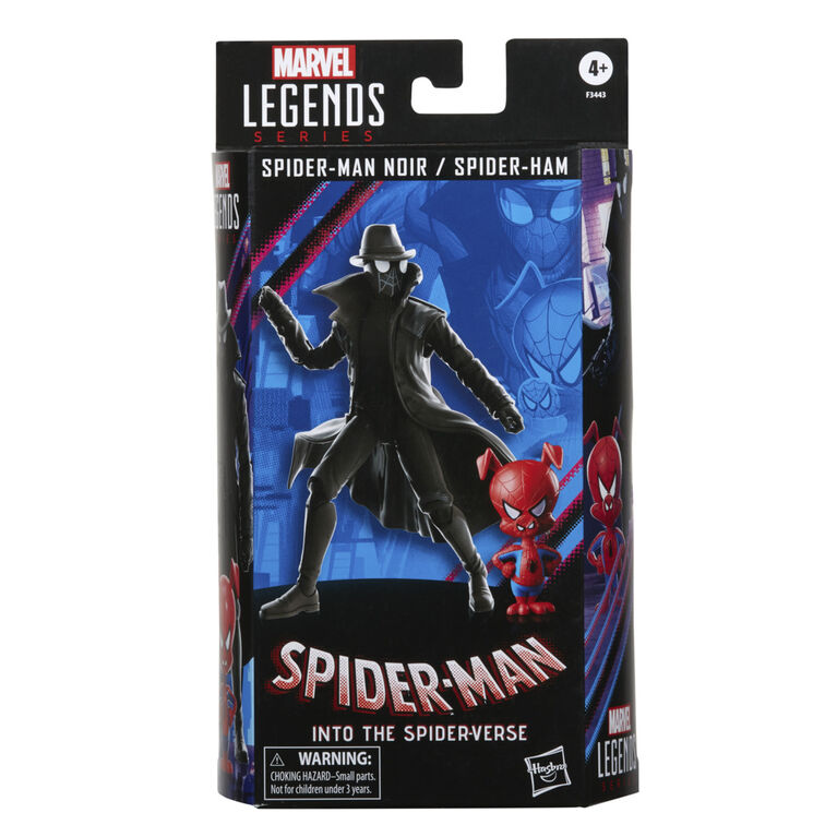 Marvel Legends Series Spider-Man, figurine Spider-Man Noir et Spider-Ham 60e anniversaire de 15 cm, 2 accessoires - Notre exclusivité