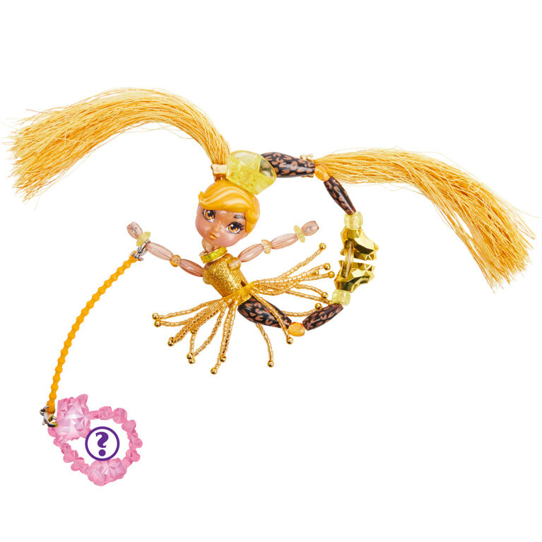 Twisty Girlz, Série 2, Poupée à transformer en bracelet à collectionner Ladygold avec Twisty Petz mystère