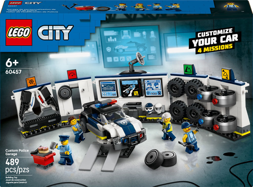 LEGO City Custom Police Car Garage Building Toy - Pretend Play Set for Boys & Girls, Ages 6+ - 60457