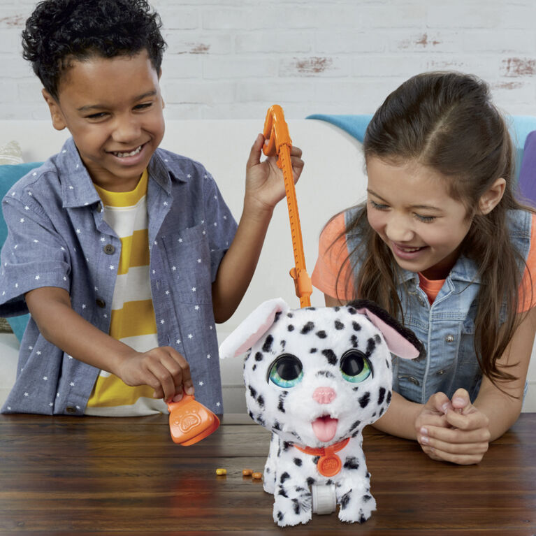 furReal Poopalots Grands pas Dalmatien, peluche interactive avec 9 croquettes