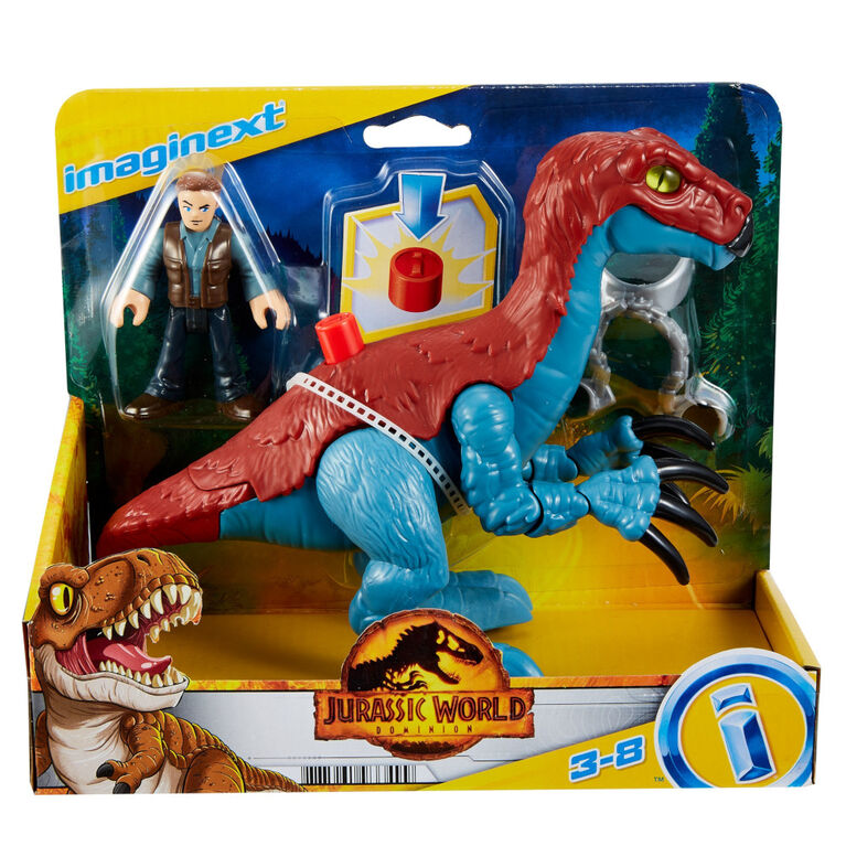 Imaginext Jurassic World Dominion Therizinosaurus Dinosaur and Owen Toys