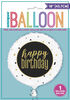 Ballon aluminium rond, 18 " - Metallic Happy Birthday - Édition anglaise