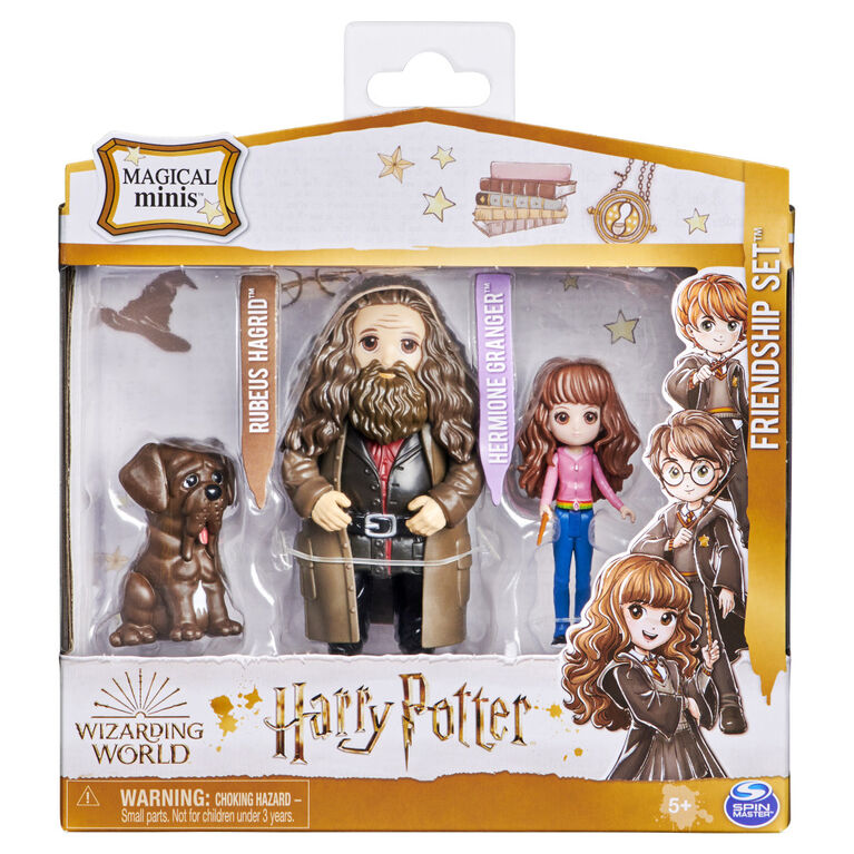 Wizarding World, Magical Minis, Friendship Set Hermione et Rubeus Hagrid avec figurines de jeu à collectionner et créature