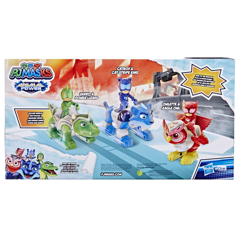 PJ Masks Animal Power Hero Animal Trio Preschool Toy, Figure and Vehicle Set