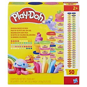 Play-Doh Pack de 50 pots arc-en-ciel, mini pots de pâte à modeler