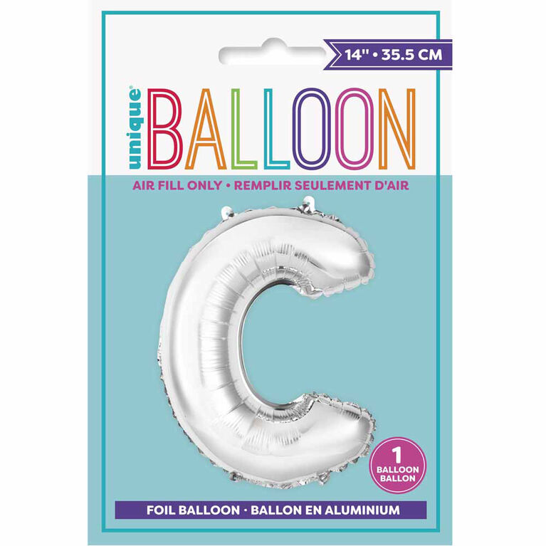 14" Silver Letter Balloons - C