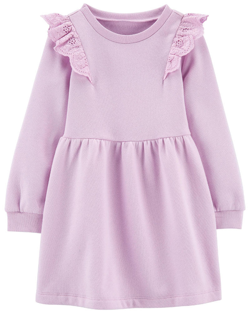 Carter s Long Sleeve Fleece Dress Purple 5T