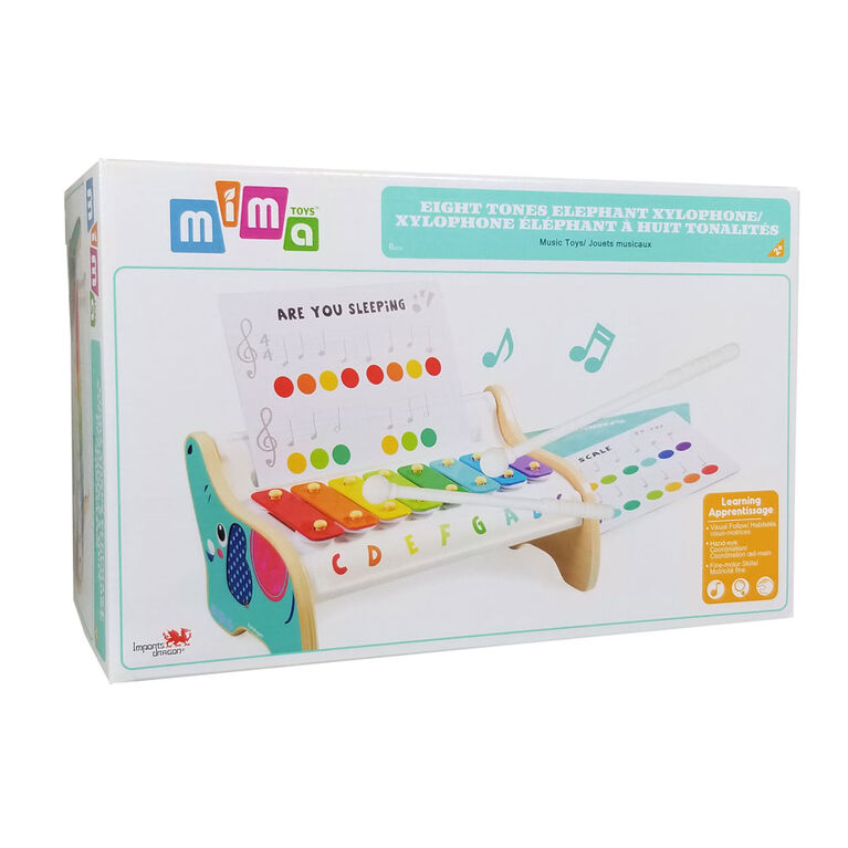 Mima Toys - Xylophone En Forme D'Éléphant 8 Touches