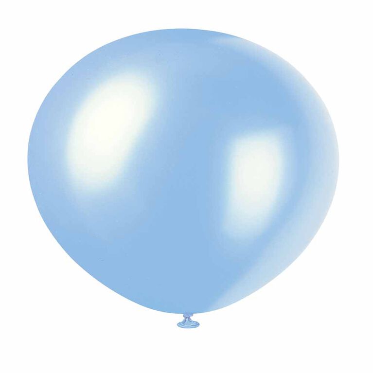 8 Ballons Nacres 12 Po - Bleu Poudre