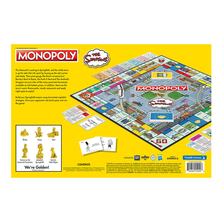 MONOPOLY: The Simpsons Jeu De Plateau - Édition anglaise