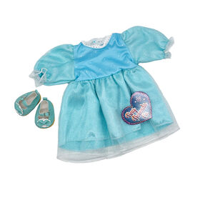 Turquoise Dress and Shoes for 36cm Doll