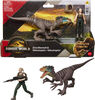 Jurassic World Rebirth Zora Bennett & Velociraptor Figures Pack, Movie Authentic 3.75 Inch Scale
