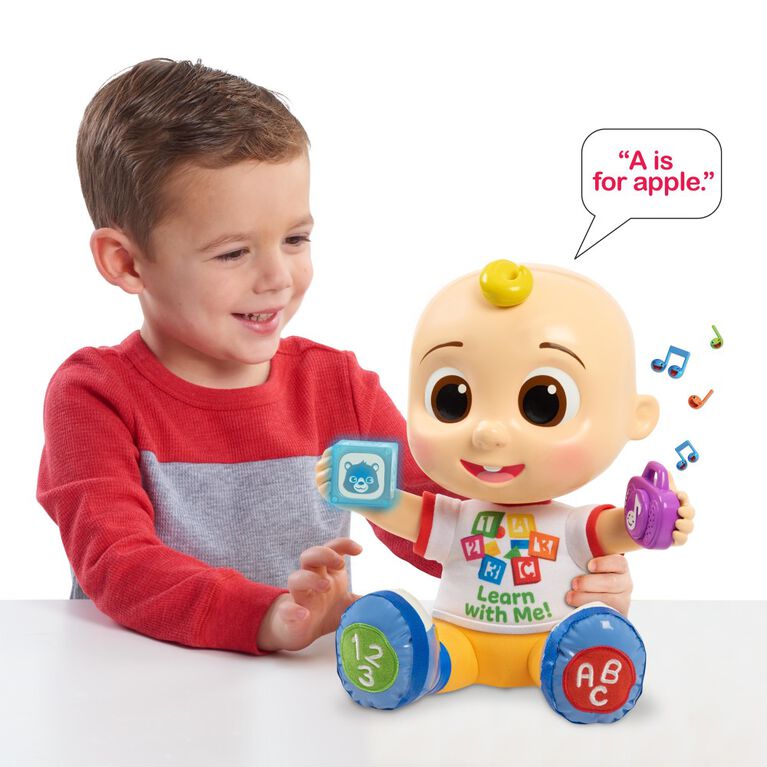 Poupée de JJ d'Apprentissage Interactif CoComelon avec Sons et Lumières, et Musique pour Encourager à Reconnaître les Lettres, les Nombres et les Couleurs