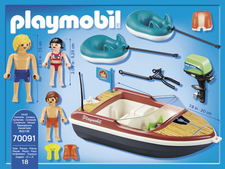 Playmobil Family Fun - Speedboat with Tube Riders 70091