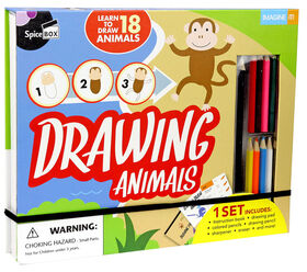 SpiceBox Children's Art Kits Imagine It Drawing Animals - English Edition