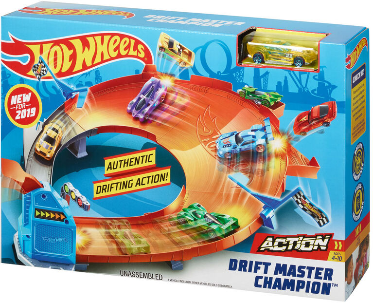 Hot Wheels - Coffret de jeu Piste Champion du dérapage - Édition anglaise.