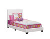 Monarch Leather Look Twin Bed - White