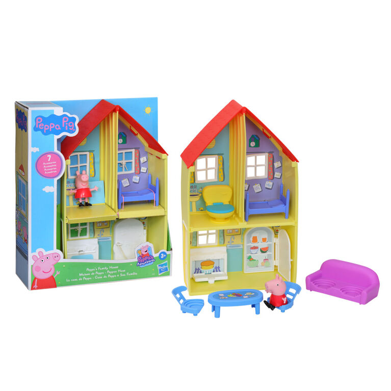 Peppa Pig Peppa's Adventures Peppa's Family House Playset Preschool Toy, includes Peppa Pig Figure and 6 Accessories