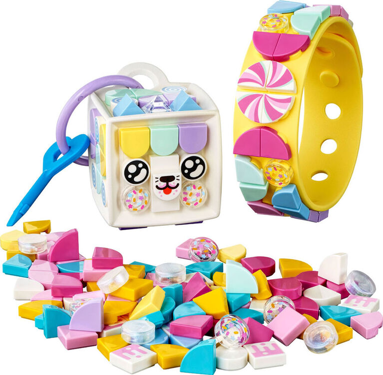 LEGO DOTS Candy Kitty Bracelet and Bag Tag 41944 DIY Craft Kit Bundle (188 Pieces)