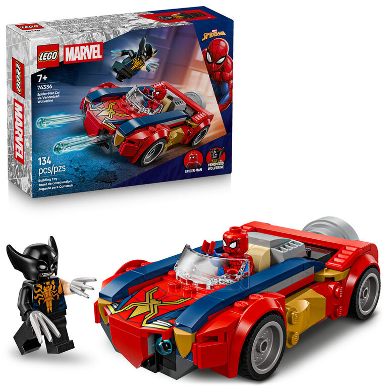 LEGO Marvel Spider-Man La Voiture de Spider-Man contre Wolverine Venomis&eacute; - Jouet de Construction de Superh&eacute;ros pour Enfants - 76336