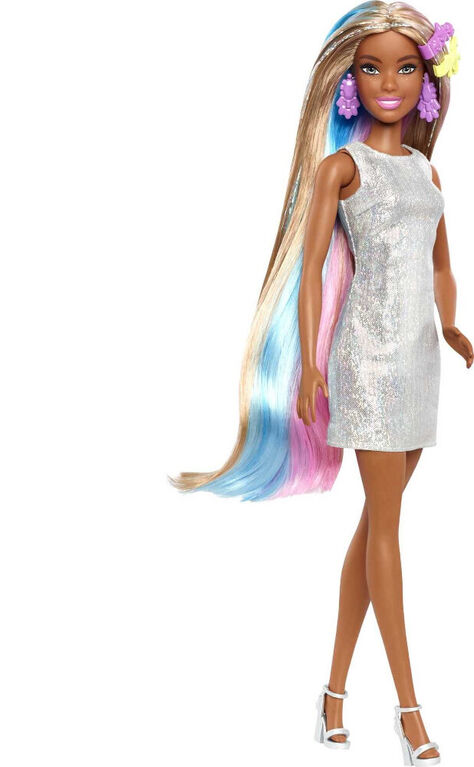 Poupée Barbie Cheveux fantaisie avec looks de sirène et licorne
