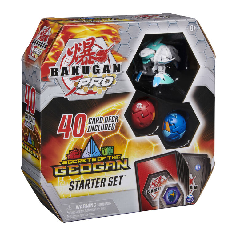 Bakugan Pro, Starter Set Secrets of the Geogan avec Sharktar Ultra, 2 Bakugan et 40 cartes à collectionner et à échanger