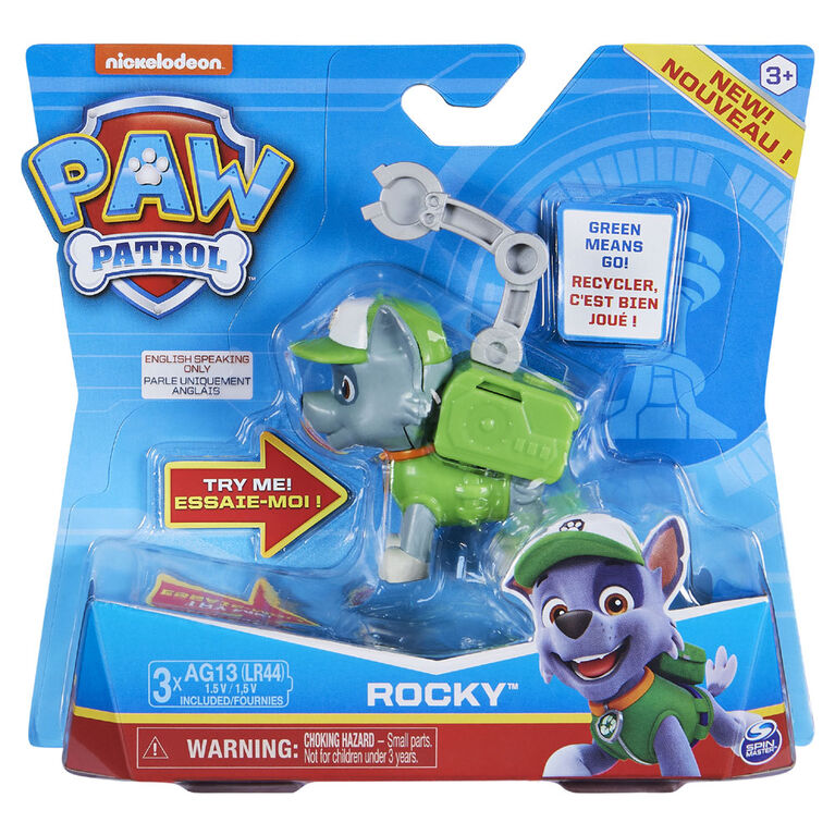 PAW Patrol, Action Pack Rocky Collectible Figure with Sounds and Phrases