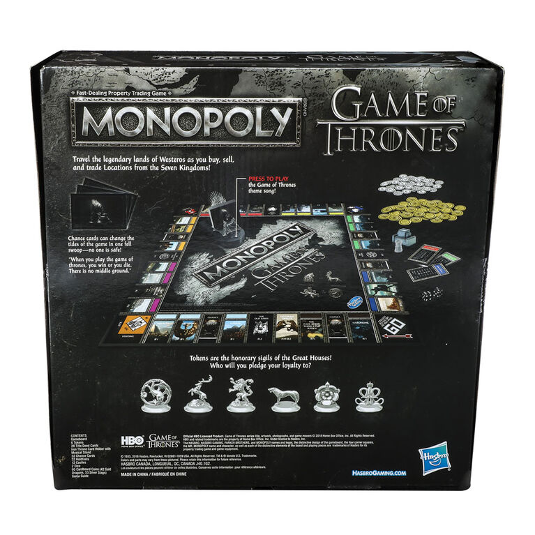 Monopoly Game Of Thrones Toys R Us Canada