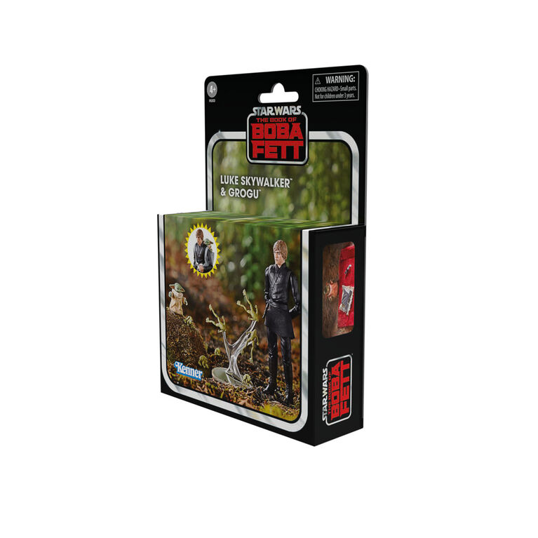 Star Wars The Vintage Collection, Luke Skywalker & Grogu, pack de 2 figurines de collection de 9,5 cm, Le livre de Boba Fett - Notre exclusivité
