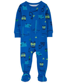 Carter's One Piece Blue Construction Footed Pajama Blue  2T