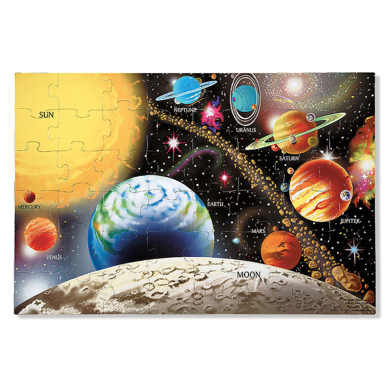 Puzzle de sol Melissa & Doug pour système solaire - 48 pièces, 60.96cm x 91.44cm
