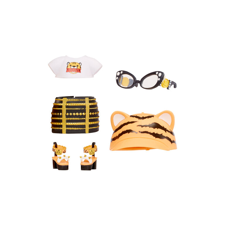 Na Na Na Fuzzy Surprise série 1 Tiger Linda - Poupée-mannequin articulée de 7 po (18 cm)
